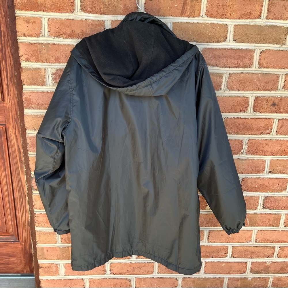 Unisex Totes black fleece lined trench coat with zip off hood. Large - Picture 2 of 15
